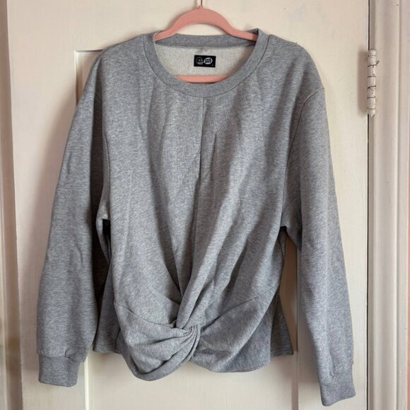 Cheap Monday Grey Twist Front Sweatshirt Women’s Small Long Sleeve Pullover - Picture 2 of 5
